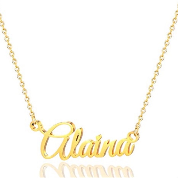 Alaina Name Necklace Gold - Picture 1 of 1